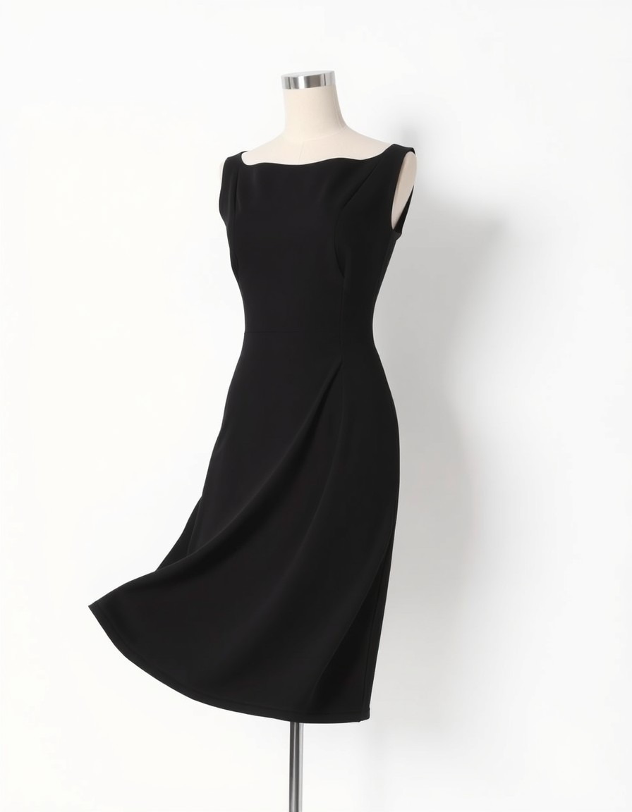 Noir Strappy — black fitted midi dress with thin straps and a straight neckline