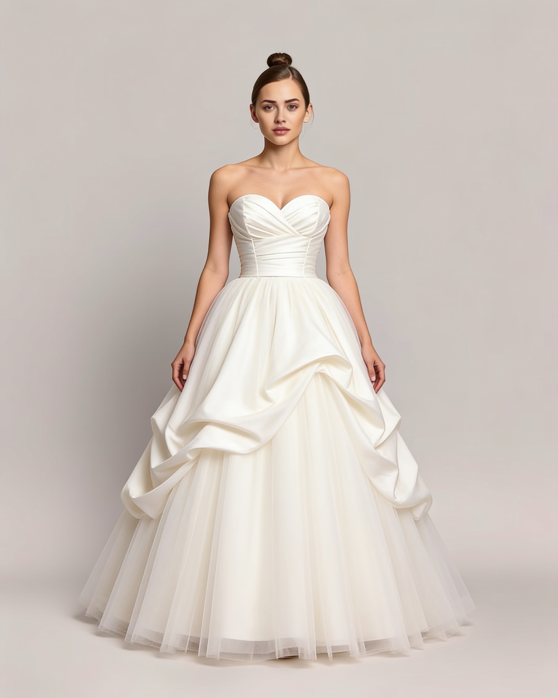 AI model wearing the Cloud Ballgown wedding dress